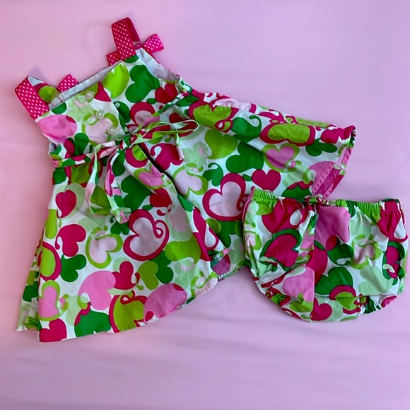 NWT INFANT GIRLS SLEEVELESS DRESS WITH MATCHING BLOOMERS : SIZE 3-6 MONTHS - Picture 2 of 2